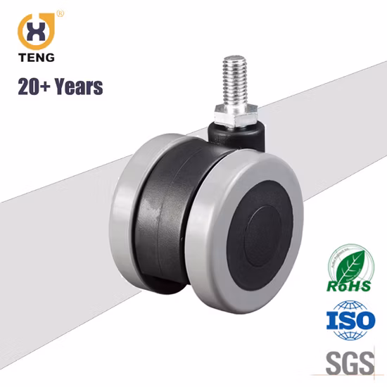 Ruota girevole girevole in plastica PU per sedia da ufficio da 2 pollici OEM di fabbrica