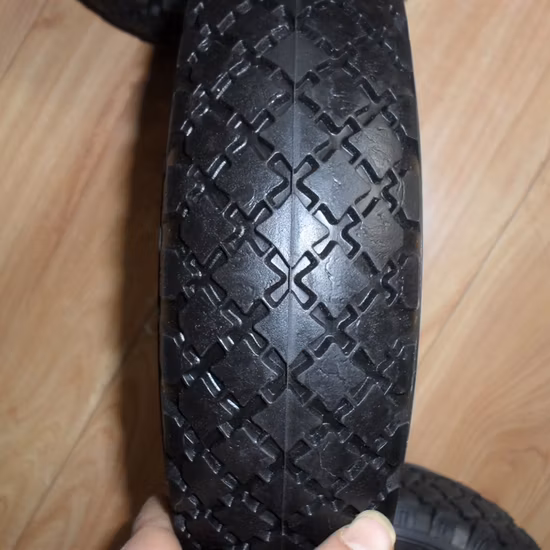 Ruota in gomma 10*3.00-4, ruota pneumatica con bordo in plastica per carriola, carretto, carrello portautensili