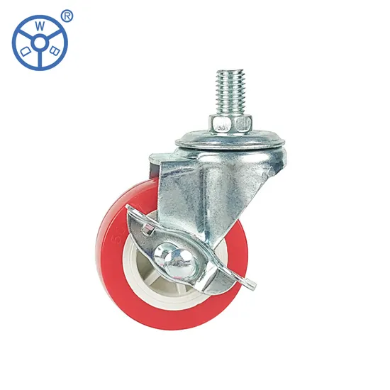 Light Duty Small Red Industrial PVC 2 Inch Castor Wheels