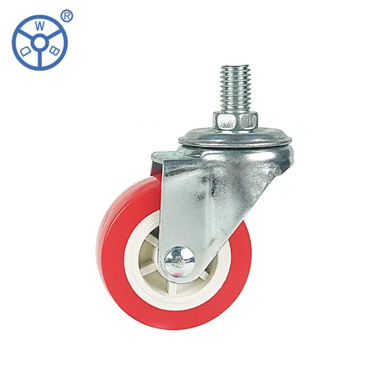 Light Duty Small Red Industrial PVC 2 Inch Castor Wheels